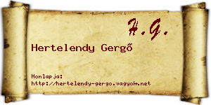 Hertelendy Gergő névjegykártya